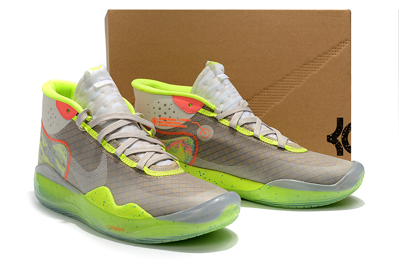 2019 Nike Kevin Durant 12 Grey Fluorscent Green Basketball Shoes